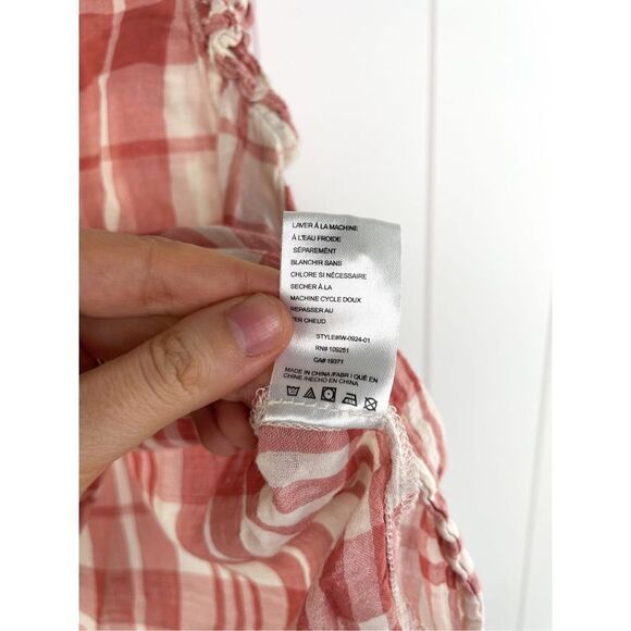 Anthropologie Isabella Sinclair plaid high‎ neck ruffle top S - Picture 8 of 10